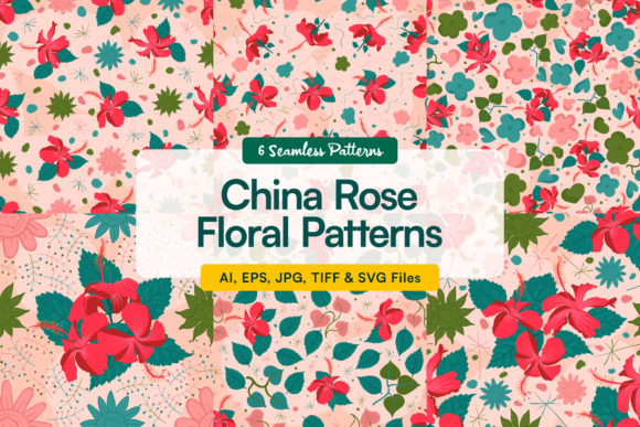 China Rose Floral Patterns: Elegant Graphics for Real Branding