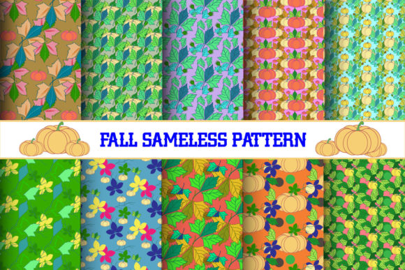 Fall Seamless Patterns Digital Papers for Brand Graphics